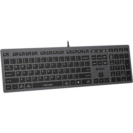 Клавиатура A4Tech Fstyler FX60 серый USB slim LED (FX60 GREY / WHITE)