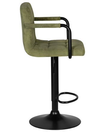 Набор 2 шт Стул барный DOBRIN KRUGER ARM BLACK, зеленый вельвет (LAR-E2041-7)