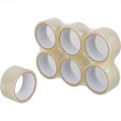 Клейкая лента упаковочная 48ммх40мх38мкм, прозрачная, 6 шт/уп Клейкая лента упаковочная 48ммх40мх38мкм, прозрачная, 6 шт/уп