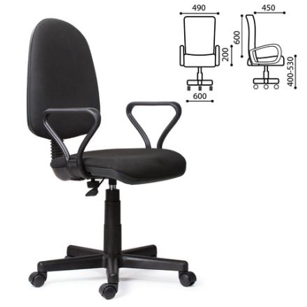 Кресло "Prestige", с подлокотниками, черное Кресло "Prestige", с подлокотниками, черное