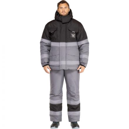 Костюм рабочий зимний мужской з50-КПК СОП сер/черн р.52-54/182-188 Костюм рабочий зимний мужской з50-КПК СОП сер/черн р.52-54/182-188