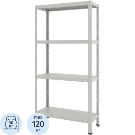 Стеллаж металлический Ульт_Everest Lite-30-30/75/150-4 (RAL 7035)