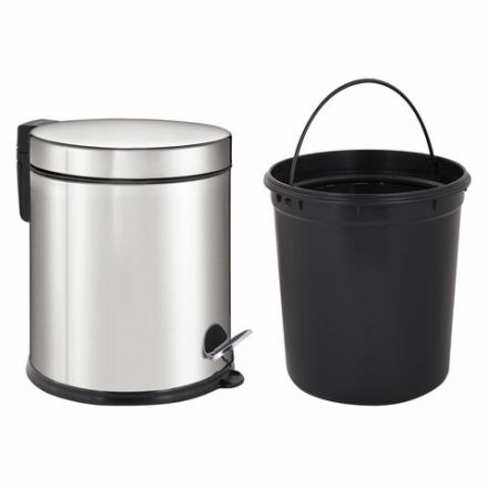Ведро мусорное с педалью 5 литров "Classic Plus", ЗЕРКАЛЬНОЕ, нержавеющая сталь, со съемным внутренним ведром, LAIMA, ТУРЦИЯ, 608112 Ведро мусорное с педалью 5 литров "Classic Plus", ЗЕРКАЛЬНОЕ, нержавеющая сталь, со съемным внутренним ведром, LAIMA, ТУРЦИЯ, 608112