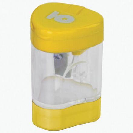 Точилка ЮНЛАНДИЯ "Трио +", со стирательной резинкой, с контейнером, пластиковая, ассорти, 228439 Точилка ЮНЛАНДИЯ "Трио +", со стирательной резинкой, с контейнером, пластиковая, ассорти, 228439