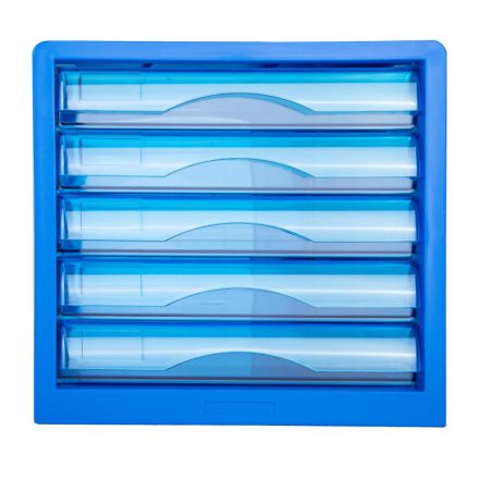 Бокс с выдвижными лотками Deli E9777B, 5 выдвижн лотков синий