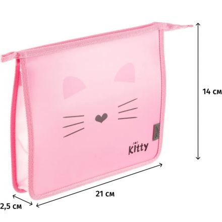 Папка для тетрадей Комус Класс Kitty А5 на молнии, пластик, ПТ-713 Папка для тетрадей Комус Класс Kitty А5 на молнии, пластик, ПТ-713