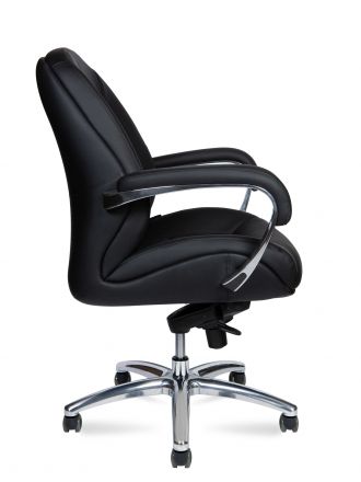 Кресло офисное / Гранд LB блэк / Grand LB black / черная экокожа