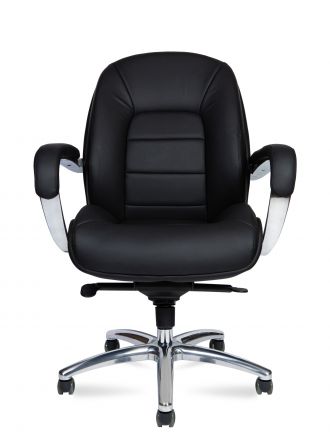 Кресло офисное / Гранд LB блэк / Grand LB black / черная экокожа
