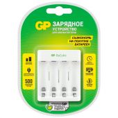 Зарядное устройство GP Е411 для 4-х аккумуляторов, блистер, Е411CS-2CR1 Зарядное устройство GP Е411 для 4-х аккумуляторов, блистер, Е411CS-2CR1