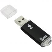 Память Smart Buy "V-Cut"  4GB, USB 2.0 Flash Drive, черный (металл. корпус )