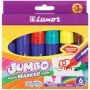 Фломастеры Luxor "Jumbo", 06цв., утолщенные, смываемые, картон, европодвес Фломастеры Luxor "Jumbo", 06цв., утолщенные, смываемые, картон, европодвес