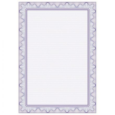Сертификат-бумага А4  Attache фиолетовая рамка с водяными знаками, 50шт/уп