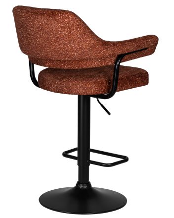 Стул барный DOBRIN CHARLY BLACK, терракотовый твид (LEO56)