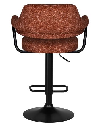 Стул барный DOBRIN CHARLY BLACK, терракотовый твид (LEO56)