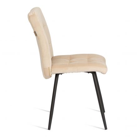 Стул обеденный Medeo велюр, 47х56х89, молочный/черный, (Porsche 2) Стул обеденный Medeo велюр, 47х56х89, молочный/черный, (Porsche 2)