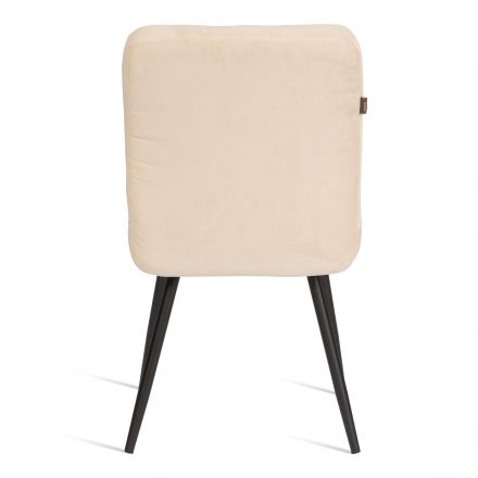 Стул обеденный Medeo велюр, 47х56х89, молочный/черный, (Porsche 2) Стул обеденный Medeo велюр, 47х56х89, молочный/черный, (Porsche 2)