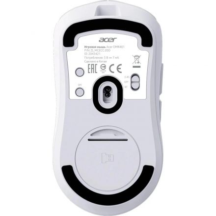 Мышь компьютерная Acer OMR401,бел,оптич,12000dpi,BT/Radio USB,ZL.MCECC.05D