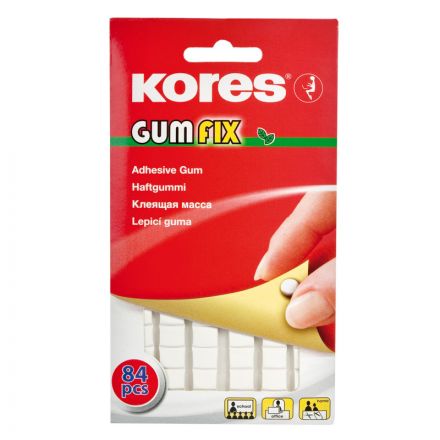Клейкие квадраты двусторонние монтажные Kores Gum Fix  полимерная смесь 9 х 11 х 3.2 мм  (84 штуки в упаковке)