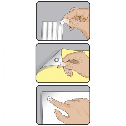 Клейкие квадраты двусторонние монтажные Kores Gum Fix  полимерная смесь 9 х 11 х 3.2 мм  (84 штуки в упаковке)