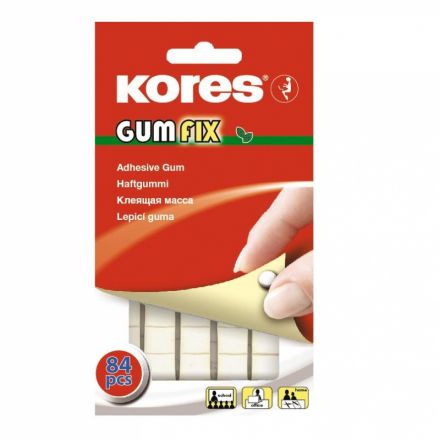 Клейкие квадраты двусторонние монтажные Kores Gum Fix  полимерная смесь 9 х 11 х 3.2 мм  (84 штуки в упаковке)