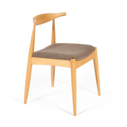 Стул мягкое сидение BULL каркас бук, сиденье ткань, 54,5*54*75см, Натуральный + Коричневый Стул мягкое сидение BULL каркас бук, сиденье ткань, 54,5*54*75см, Натуральный + Коричневый