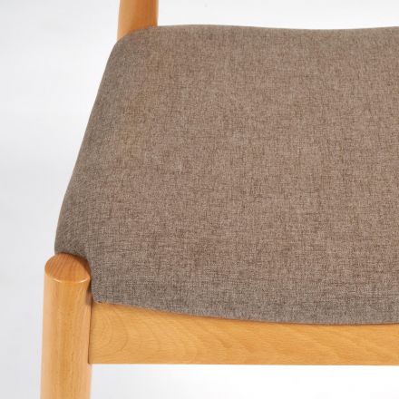 Стул мягкое сидение BULL каркас бук, сиденье ткань, 54,5*54*75см, Натуральный + Коричневый Стул мягкое сидение BULL каркас бук, сиденье ткань, 54,5*54*75см, Натуральный + Коричневый