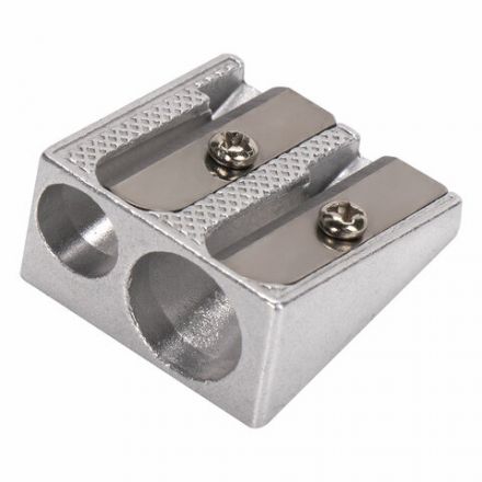 Точилка BRAUBERG "Style", металлическая клиновидная, 2 отверстия для чернографитных карандашей (в том числе утолщенных), 222486 Точилка BRAUBERG "Style", металлическая клиновидная, 2 отверстия для чернографитных карандашей (в том числе утолщенных), 222486