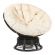 Кресло-качалка Папасан/Papasan (W 23/01 B) /с подушкой/ 115х78х104см, античный черно-коричневый, ткань старт