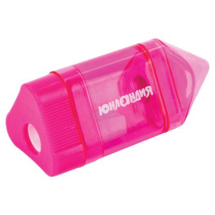 Точилка ЮНЛАНДИЯ "Карандашик", со стирательной резинкой, с контейнером, пластиковая, ассорти, 228440 Точилка ЮНЛАНДИЯ "Карандашик", со стирательной резинкой, с контейнером, пластиковая, ассорти, 228440