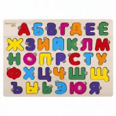 Рамка-вкладыш деревянная развивающая "Русский алфавит", 30х20 см, BRAUBERG KIDS, 665253 Рамка-вкладыш деревянная развивающая "Русский алфавит", 30х20 см, BRAUBERG KIDS, 665253