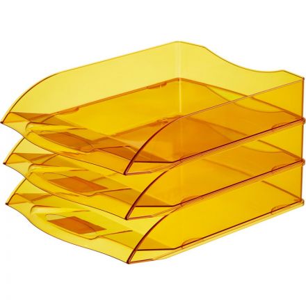 Лоток для бумаг горизонтальный Attache Яркий Офис тонированный оранжевый