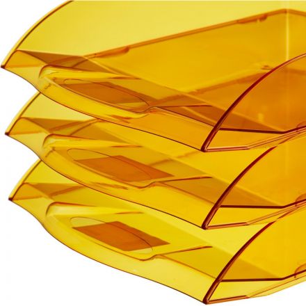 Лоток для бумаг горизонтальный Attache Яркий Офис тонированный оранжевый