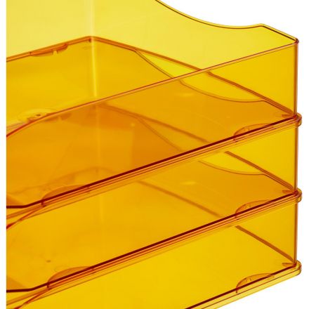 Лоток для бумаг горизонтальный Attache Яркий Офис тонированный оранжевый