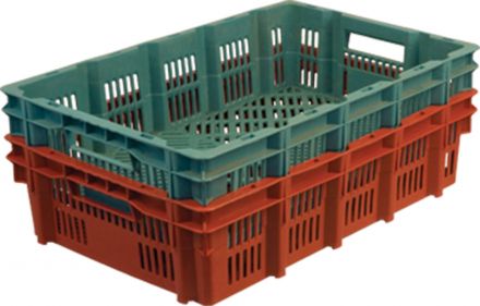 Ящик для заморозки 600х400х150 конусный,перф. красный Ящик для заморозки 600х400х150 конусный,перф. красный