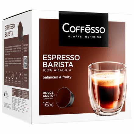 Кофе в капсулах COFFESSO "Espresso Barista" для кофемашин Dolce Gusto, 16 порций, 102154