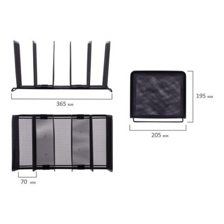 Подставка для сортировки писем и бумаг 5-ти секционная BRAUBERG "Germanium", металлическая, настольная, чер, 231968 Подставка для сортировки писем и бумаг 5-ти секционная BRAUBERG "Germanium", металлическая, настольная, чер, 231968