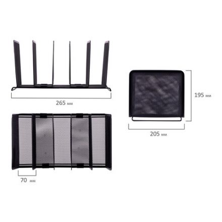 Подставка для сортировки писем и бумаг 5-ти секционная BRAUBERG "Germanium", металлическая, настольная, чер, 231968 Подставка для сортировки писем и бумаг 5-ти секционная BRAUBERG "Germanium", металлическая, настольная, чер, 231968