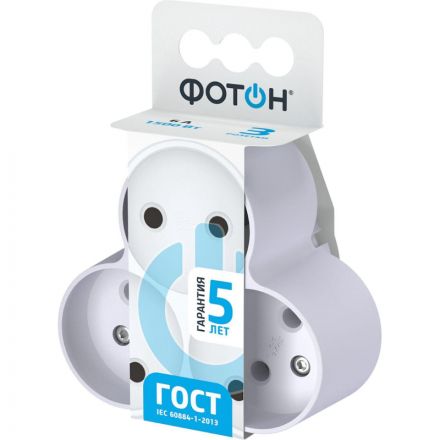 Разветвитель тройник ФОТОН АМ 6-3,  6А/1500Вт
