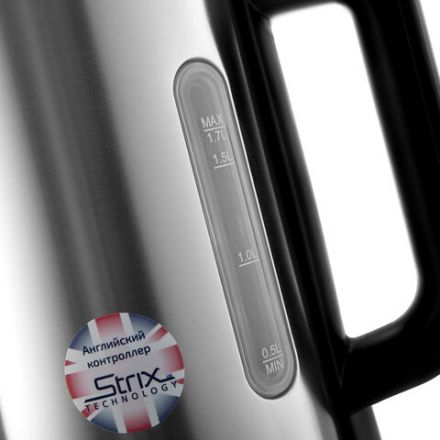 Чайник с терморегулятором BRAYER BR1060, 1,7 л, 2200 Вт, закрытый нагревательный элемент, сталь Чайник с терморегулятором BRAYER BR1060, 1,7 л, 2200 Вт, закрытый нагревательный элемент, сталь