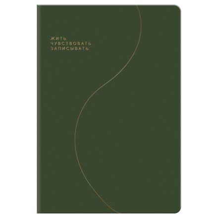 Записная книжка А5, 96л., BG "Смыслы", кожзам, линия, зеленый