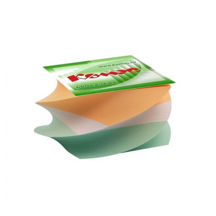 Блок для записей КОМУС на склейке спиралевид. 8х8х5 цветной блок 80 г