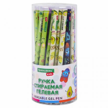 Ручка стираемая гелевая BRAUBERG KIDS "MIX", СИНЯЯ, корпус ассорти, игольчатый наконечник 0,5 мм, линия 0,35 мм, 144101 Ручка стираемая гелевая BRAUBERG KIDS "MIX", СИНЯЯ, корпус ассорти, игольчатый наконечник 0,5 мм, линия 0,35 мм, 144101