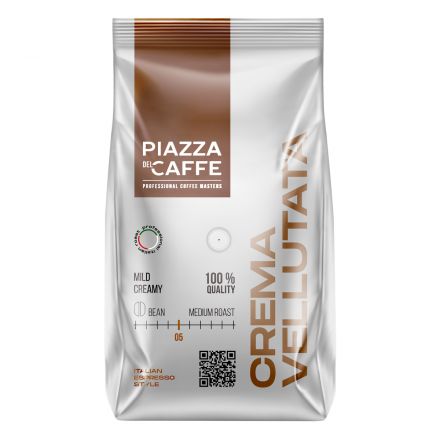 Кофе в зернах Piazza del caffe "Crema Vellutata", вакуумный пакет, 900г. Кофе в зернах Piazza del caffe "Crema Vellutata", вакуумный пакет, 900г.