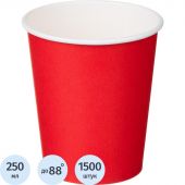 Стакан одноразовый бум 1-сл. d-80мм 250мл красный КОМУС 1500шт/кор Стакан одноразовый бум 1-сл. d-80мм 250мл красный КОМУС 1500шт/кор
