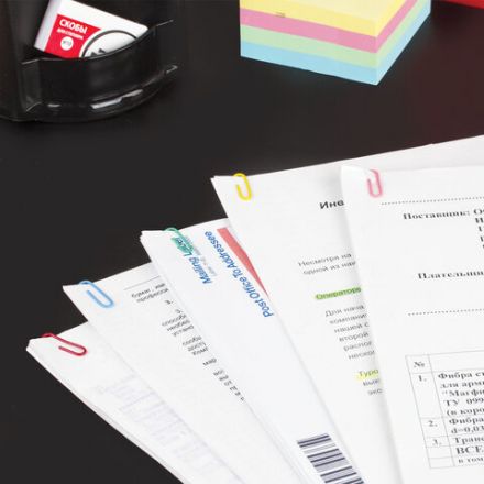 Скрепки STAFF "Manager", 28 мм, цветные, 100 шт., в картонной коробке, 226821