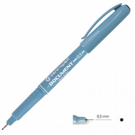 Ручка капиллярная (линер) ЧЕРНАЯ CENTROPEN "Document", трехгранная, линия письма 0,5 мм, 2631/0,5, 2 2631 0103 Ручка капиллярная (линер) ЧЕРНАЯ CENTROPEN "Document", трехгранная, линия письма 0,5 мм, 2631/0,5, 2 2631 0103