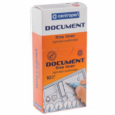 Ручка капиллярная (линер) ЧЕРНАЯ CENTROPEN "Document", трехгранная, линия письма 0,5 мм, 2631/0,5, 2 2631 0103 Ручка капиллярная (линер) ЧЕРНАЯ CENTROPEN "Document", трехгранная, линия письма 0,5 мм, 2631/0,5, 2 2631 0103