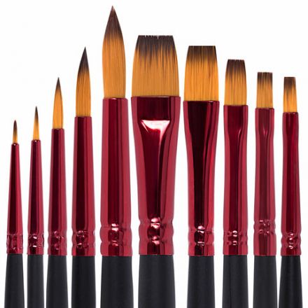 Кисти BRAUBERG PREMIUM, набор 10 шт. (синтетика, круглые № 1, 2, 3, 5, 8, плоские № 2, 4, 6, 8, 10), 201027 Кисти BRAUBERG PREMIUM, набор 10 шт. (синтетика, круглые № 1, 2, 3, 5, 8, плоские № 2, 4, 6, 8, 10), 201027