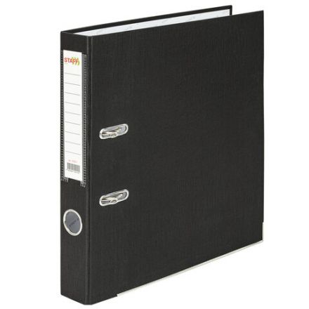 Папка-регистратор STAFF "Profit" с покрытием из ПВХ, 50 мм, с уголком, черная, СЪЕМНЫЙ МЕХАНИЗМ, 272011 Папка-регистратор STAFF "Profit" с покрытием из ПВХ, 50 мм, с уголком, черная, СЪЕМНЫЙ МЕХАНИЗМ, 272011