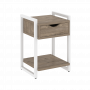 Loft Тумба на регулируемых опорах с ящиком и полкой VR.L-T1.O Тиквуд тёмный/Белый металл 500*460*719 Loft Тумба на регулируемых опорах с ящиком и полкой VR.L-T1.O Тиквуд тёмный/Белый металл 500*460*719